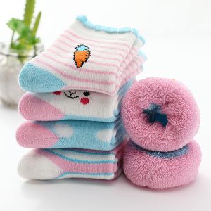 Kids Socks Toddler Thermal For baby Boys cotton Winter terry Warm Girls Thick 5pairs pack 221203