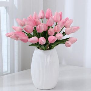 Dekorative Blumen, 10 Stück, Pu-Mini-Tulpe, Simulationsblume, grenzüberschreitend, für Zuhause, Hochzeit, Herbst, gefälschte künstliche Pflanzen, Wandbehang, Dekor, Blumenstrauß