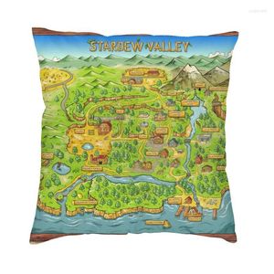 Pillow Stardew Valley Mapa Capa 45x45cm Casa decorativa de impressão de videogames Caso de videoclipe para a sala de estar duplo