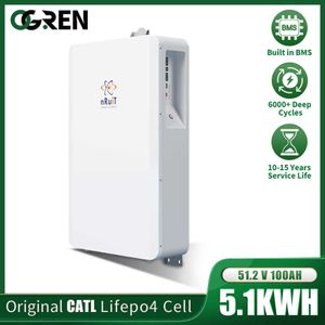 Batteria Lifepo4 12V nRuit Powerwall 100Ah Cella a ciclo profondo di grado A Nuova batteria per casa On Off Grid 5KW Sistema di energia solare