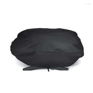 Chair Covers Black Waterproof BBQ Cover Barbeque Rolling Cart Grill For Weber 7110 Q1000 Series Protector Outdoor Furniture