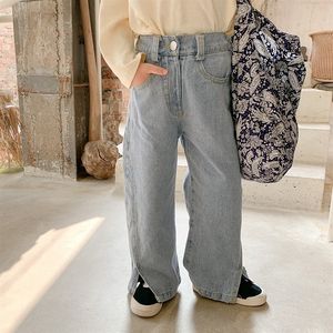 Jeans Spring and Autumn Korean Girls Fashion Kids Clothing Wide Leg Pants Casual Trousers Trend Clothes 221203