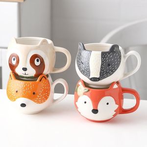 Tassen Europäische Keramik Kreative Kaffeetasse Niedlichen Cartoon Tier Büro Teetasse Persönlichkeit Porzellan Milch Saft Tasse Trinkgeschirr Geschenk