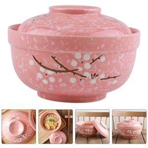 Soup Stock Pots Bowllid Soup Ceramic Pot Noodle Bowls Stew Serving Steam Tureen Porcelain Instant Ramen Cupsteaming Lids Stock Asian Birds Small 221203