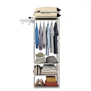 Clothing Storage 2022 Assembly Coat Rack Brown Gray Pink Floor Clothes Hanging Hangers Shelf Bedroom Home Furniture