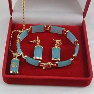 new WholesaleSHIPPING Blue pendant necklace bracelet earrings sets AAA