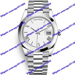 Högkvalitetsherrklocka 2813 Automatisk maskin M228206 Titta 40mm White Roman Dial Luxury Wristwatch Silver Rostfritt stål Sapphire Glass Business Watches 228206