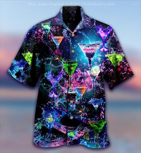 Men's Casual Shirts 2022 Hawaiian Shirt For Men 3d Print Cuban Short Sleeve Tops Oversize Beach Bar Wear Summer Vacation