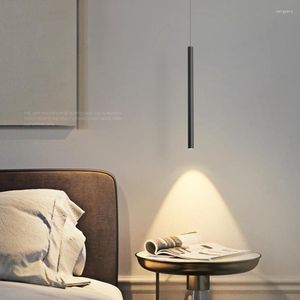 Kolye lambaları Modern LED Işık Uzun Tüp Lamba Silindir Borusu Oturma Odası için Asılı Mutfak Fikstürü Dekor Luminaire
