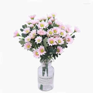 Decorative Flowers Daisy Bouquet Silk Artificial Flower Autumn Fake For Wedding Home Decoration Family Party Valentine'S Crafts Christmas