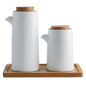 Kräutergewürzwerkzeuge 1 Set Olivenölflasche Sojasaucenflaschenset Menage für Olivenöl und Essig Keramikölspender Keramikbehälter für die Küche 221203