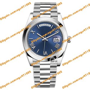 Wysokiej jakości męska zegarek 2813 Automatyczna maszyna M228206 Watch 40 mm niebieska rzymska tarcza luksusowa zegar Sapphire Sapphire Supphire Supphire Glass Watches 228206