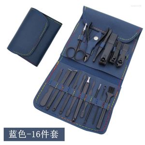 Kits de arte na unha 16 em 1 Professional Travel Manicure Pedicure Set Care Kit Ferramenta Presente para Mulheres Man Girl Criança Criança