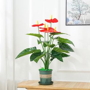 Decorative Flowers Artificial Plants With Pot 70cm Tall Boho Style Faux Maple Taro Monstera For Nordic Home Decorations Office Desk Decor