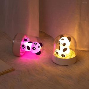 Luci notturne Ricarica USB Lampada profumata multifunzionale per orsi creativi Simpatico animale domestico sul comodino che dorme in un'atmosfera colorata