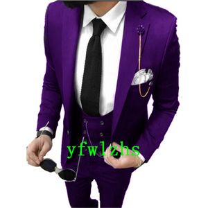 Düğün Smokin Bir Düğme Erkekler Damatçılar Notch Kavur Damat Smokin Düğün/Balo Adamı Blazer Ceket Pantolon Yelek Kravat W1186