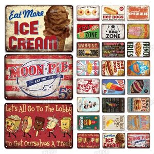 Metal Painting Funny Vintage Decor Fast Food Breakfast Shop Lunch Tin Signs Wall Posters Art Plate Kitchen Decorative Man cave Plaque Metal Decorate Size 20X30CM w01