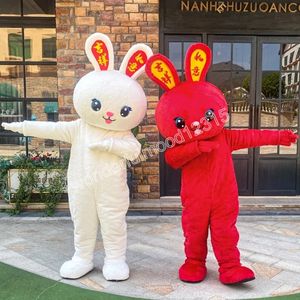 Performance cute Easter Rabbit Mascot Costumes Carnival Hallowen Gifts Unisex Outdoor Advertising Outfit Suit Holiday Celebration Cartoon Character Outfits