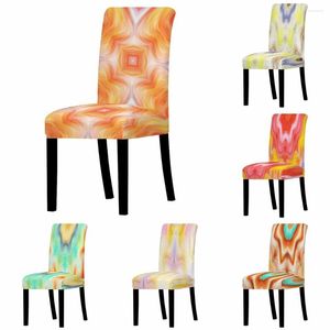 Chair Covers Colorful Marble Seat Cover Home Table Dinner Back Year Party Decor Anti-Dirty Slipcovers Orange