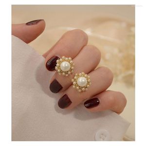 Stud Ohrringe Vintage Für Frauen S925 Nadeln Nachahmung Perlen Temperament Elegante Braut Hochzeit Edlen Schmuck Brincos