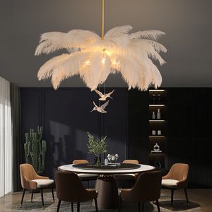 Kronleuchter Moderne Bunte Feder Kronleuchter LED Pendelleuchte Für Wohnzimmer Schlafzimmer Lampe Mit Federn Innendekoration Decke 221203