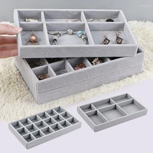 Jewelry Pouches Fashion Portable Flannel Ring Display Holder Organizer Box Tray Earring Storage Case Showcase Home Wholesale