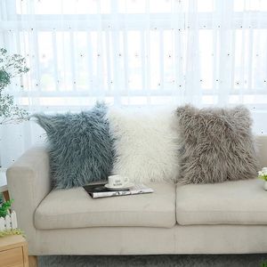 Pillow Solid Soft Plush Faux Fur Wholesale Decorative Cover Throw Pillows For Home Sofa Car Chair El Decoration