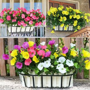 Decorative Flowers 35cm Simulation Artificial Morning Glory Flower Home Decor Beautiful Seven Branches Plastic Petunia Vine Garden Wall