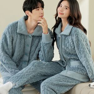 home clothing Winter Warm Flannel Women Pajamas Sets Thick Coral Velvet Long Sleeve Fleece Sleepwear Home Suits Ladies Terry Nightwear Pijama 221202