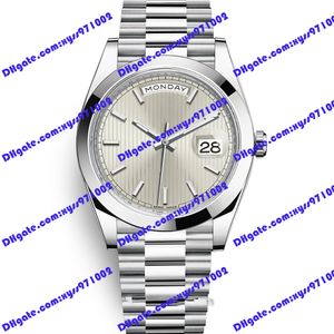 Hochwertige Herrenuhr 2813 Automaton M228206, 40 mm, silbernes Streifen-Zifferblatt, Luxusuhren, Edelstahl, Saphirglas, 228206 Business-Uhren, Faltschließe