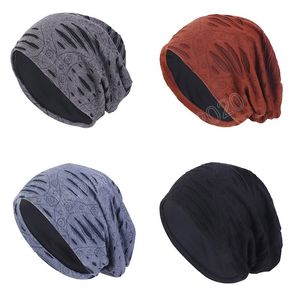 Cappello slouch unisex in cotone vintage a doppio strato con foro caldo Hip Hop Streetwear per donna e uomo Berretto con turbante chemio