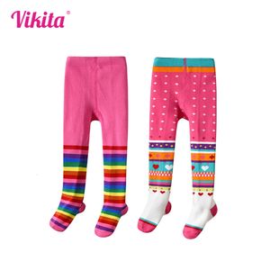 Leggings tights vikita barn jul vinter varma tjocka strumpor flicka barn elastiska strumpbyxor byxor byxor småbarn bomull 4 8 år 221203