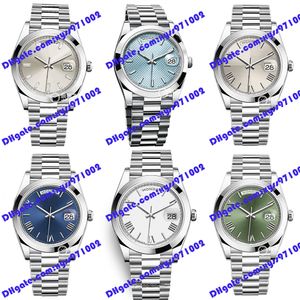 6 Model Wysokiej jakości męski zegarek 2813 Automatyczna maszyna M228206 Zegarek 40 mm Ice Blue Green Srebrna tarcza Rzym Znak Zegarki ze stali nierognej zegarki Sapphire Glass