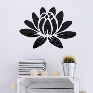 Pegatinas de pared lotux reflejo de flores acrílico diseño moderno decoración del hogar DIY DIY