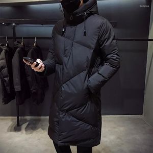 Piumino da uomo moda giacca invernale da uomo marchio di abbigliamento 2022 parka spesso caldo cappotti lunghi di alta qualità con cappuccio nero 5XL
