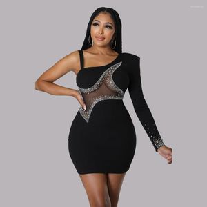Casual Dresses 2022 Bankett One Shoulder Night Party Club Age Reduction Energetic Sexy Dress Chic Ladies Slim