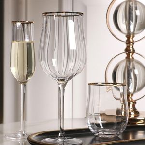 Wine Glasses Clear Champagne Flutes Tulip Modern Cocktail Cup For Home Bar Party Anniversary Wedding Use Decoration