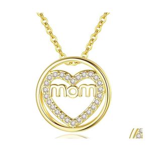 Чокеры Письмо, мама, ожерелье, женщины, сердечные, хрустальные подвесные ожерелья цепная колянка для ко Дня матери Подарочные украшения поставки подвески DHVO5