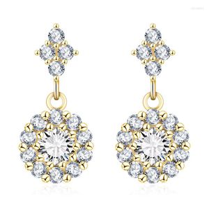 Серьги -гермеры Crystal Women Jewelry Korean Fashion Temprament Demperament Super Flash Clear Curon Mopper Allergy Christmas