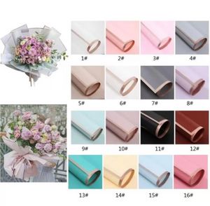 Flower Wrapped Paper Valentine's Day 20pcs/Pack 60x60CM Christmas Wedding Waterproof Bronzing Flower Gift Wholesale AA