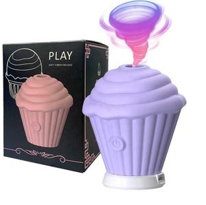 Sexo juguete masajeador vibrador de silicona cl￭toris chupando cupcake mujeres g -spot estimulador de helado huevo para hembra