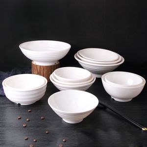 Miski Biała imitacja porcelanowa Melamina Stołowa restauracja jedząca japońskie plastikowe ramen z makaronem zupa z makaronem 221203