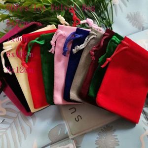 Jewelry Stand 50Pcslot Multicolor Velvet Drawstring Bags small Pouches Package Christmas Wedding Packaging Gift 221205