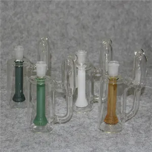 Raccoglitori di cenere di vetro da 14mm 18mm con ciotole al quarzo banger 45 90 gradi Ashcatcher percolatori di pneumatici per bong d'acqua in vetro olio Dab Rigs