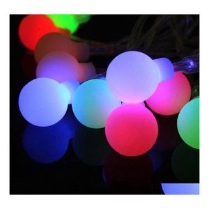 LED -str￤ngar 4m 28 LED RGB Garland String Fairy Ball Light For Wedding Christmas Holiday Decoration Lamp Festival Outdoor Lights 220V OT6KK