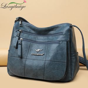 أكياس مسائية العديد من الجيوب الكتف عبر الكتف للنساء Designr Love Leather Leather Leady Style Style Messenger 221203
