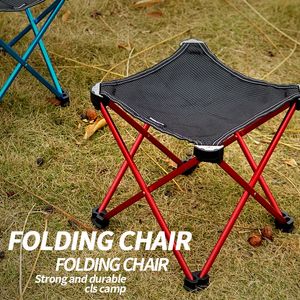 Camp Furniture Tragbarer, ultraleichter, faltbarer Hocker, Outdoor-Klappstuhl, Camping, Aluminiumlegierung, Bergsteigen, Angeln, Grillen, 221205