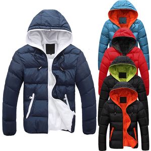 Men s Down Parkas Fashion Winter Warm Jacket Hooded Slim Casual Coat Cotton padded Parka Overcoat Hoodie Thick 221203