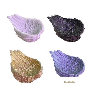 Konst och hantverk kvarts kristallboll basdekor snidade kärlek fjädrar display stativ korallskal harts pedestal glas sfär prydnad c dhkgh