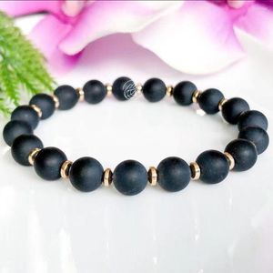 Link Bracelets MG1566 Matte Black Onyx Bracelet For Women Or Men Energy Protection Handmade Boho Beaded Yoga